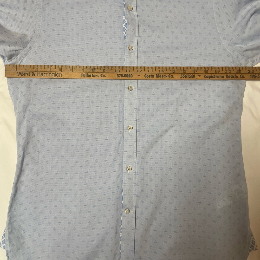 Ted Baker Endurance Light Blue Geometric Button Down Shirt size 16‎ - Picture 8 of 14
